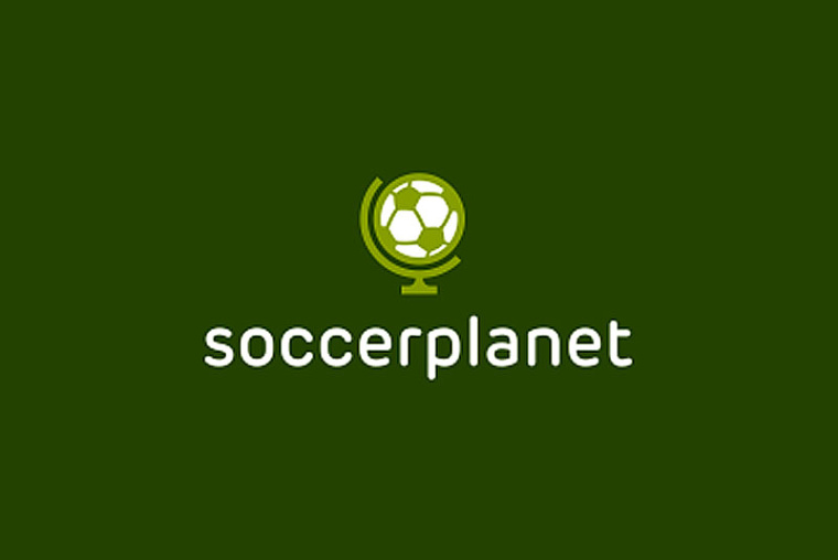 綠色足球地球logo設計-上海logo設計公司