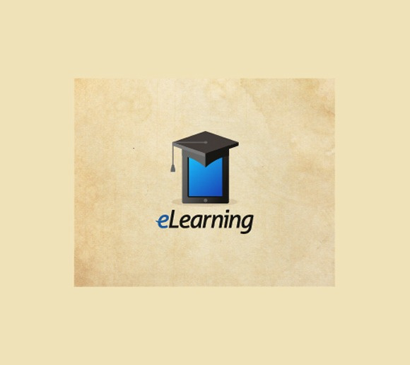 學士帽與平板電腦結合的教育標志設計-上海標志設計公司欣賞