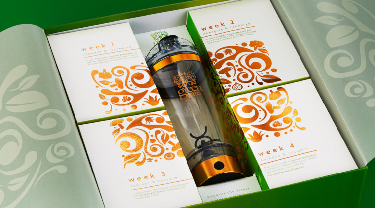 Green Gate護膚品牌標志設計包裝設計，縷縷金箔增添優雅的健康精髓