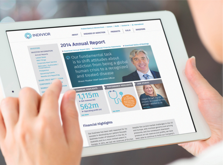 INDIVIOR制藥公司網站設計