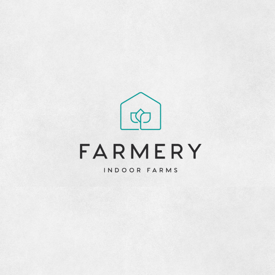 簡單的幾何形狀的logo設計-使用幾何形狀而不是谷倉的傳統形象，使Farmery農場品牌形象煥然一新