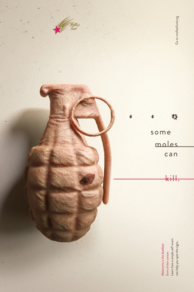 molliesfund預防黑色素瘤皮膚癌體檢平面創意廣告設計-手雷