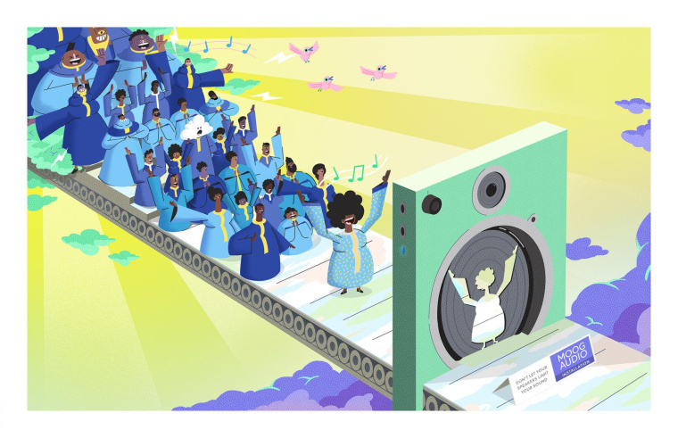 Moog 高端音箱音響設(shè)備創(chuàng)意平面廣告設(shè)計(jì)“濾除雜音篇”