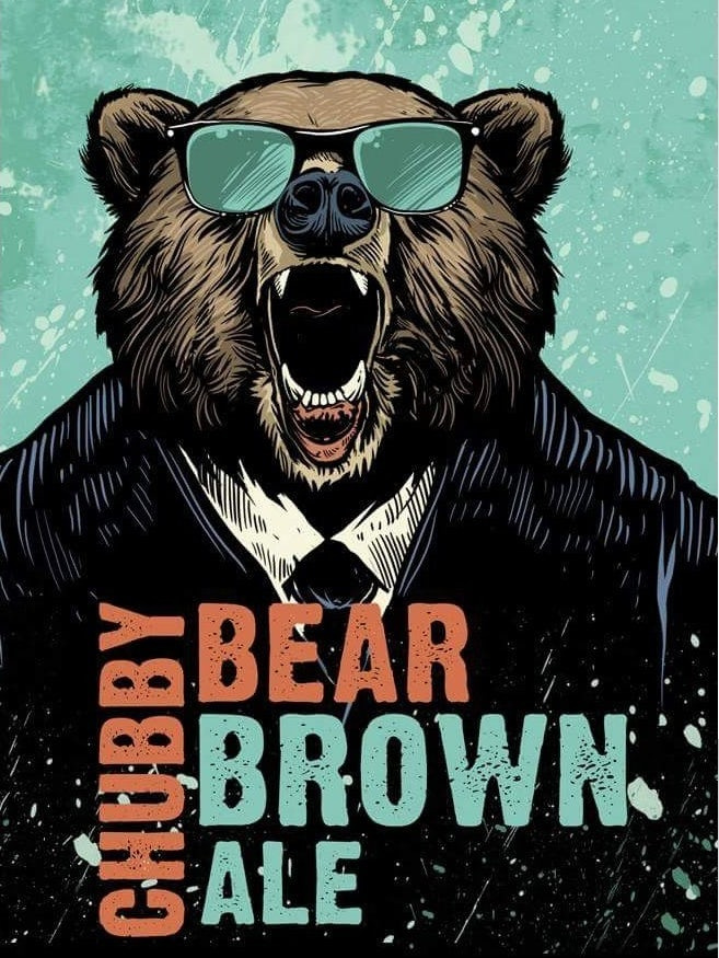 胖乎乎的熊棕色阿爾法標志設計