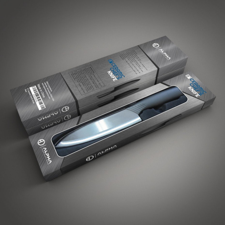 阿爾法陶瓷刀灰色包裝設(shè)計