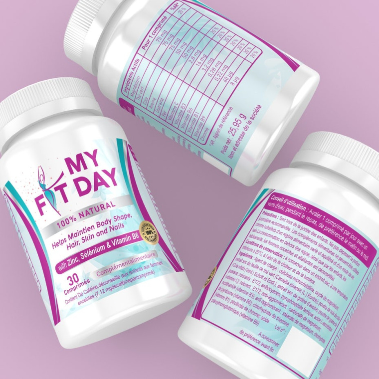 減肥補(bǔ)充劑粉紅色包裝設(shè)計