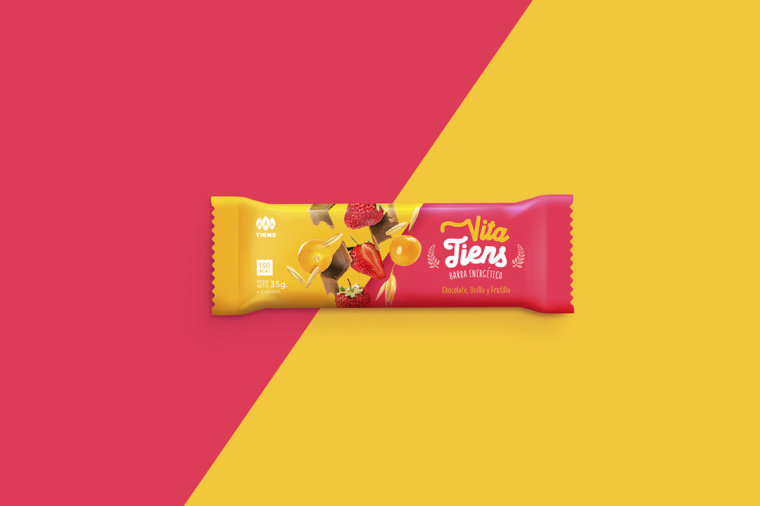 Vita Tiens 能量棒包裝設計，爆炸能量和活力主題設計