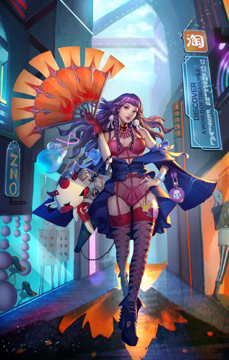 淘寶二次元風格系列平面廣告創意設計“探索寶藏世界”