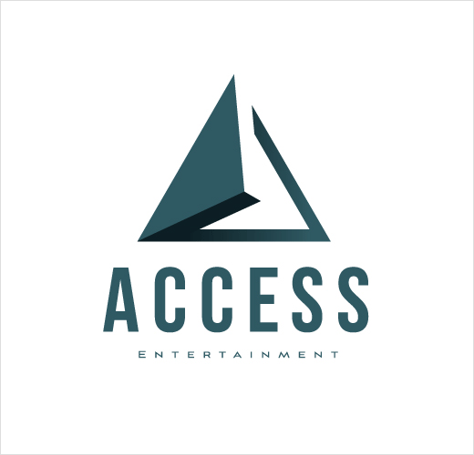 Access 娛樂媒體投資公司品牌形象設計-立體陰影設計手法logo設計