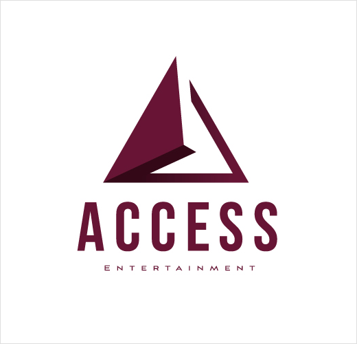 Access 娛樂媒體投資公司品牌形象設計-立體陰影設計手法logo設計