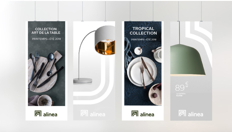 Alinéa法國(guó)家具裝飾公司商場(chǎng)標(biāo)識(shí)logo設(shè)計(jì)與vi形象設(shè)計(jì)-店內(nèi)廣告海報(bào)