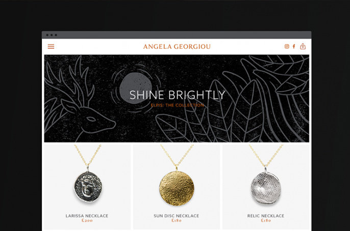 奢侈品品牌設計：Angela Georgiou珠寶首飾品牌形象VI設計logo設計