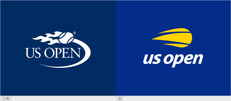 超速飛行的網球，美國網球公開賽新logo設計