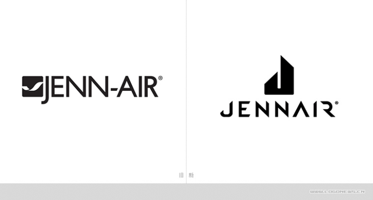 JennAir廚房電器用具品牌LOGO設(shè)計，源自通風(fēng)爐灶和字母J的logo