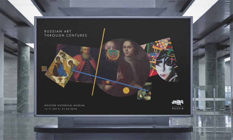 俄羅斯國家旅游品牌logo設(shè)計品牌VI形象設(shè)計，幾何俄羅斯地圖logo設(shè)計