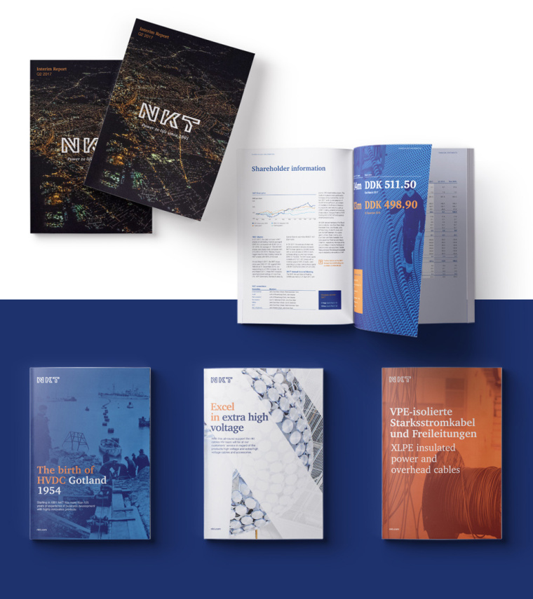 NKT 電線電纜企業品牌形象設計標志設計VI設計，線條連接工業設計風格