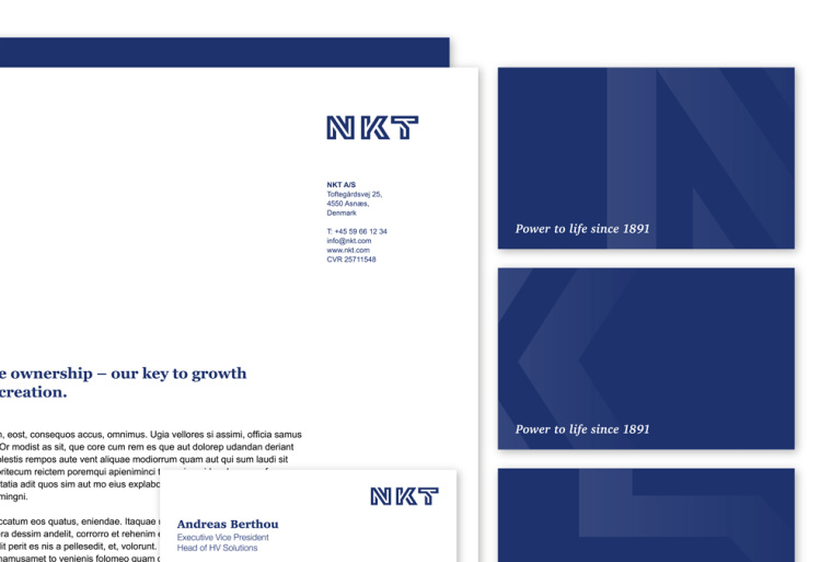 NKT 電線電纜企業品牌形象設計標志設計VI設計，線條連接工業設計風格