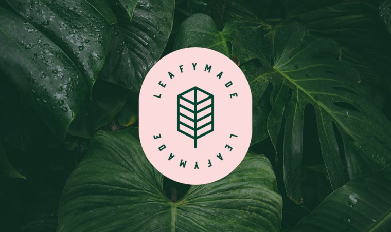 Leafymade有機(jī)農(nóng)業(yè)公司“一片樹葉”創(chuàng)意logo設(shè)計(jì)，源自自然美麗的設(shè)計(jì)