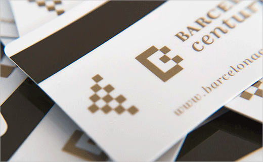 巴塞羅那世紀酒店logo設計品牌VI形象設計，幾何方形風格