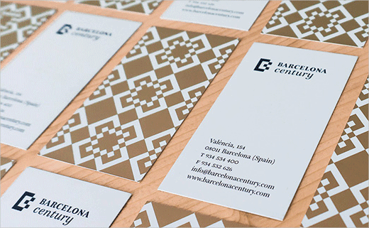 巴塞羅那世紀酒店logo設計品牌VI形象設計，幾何方形風格