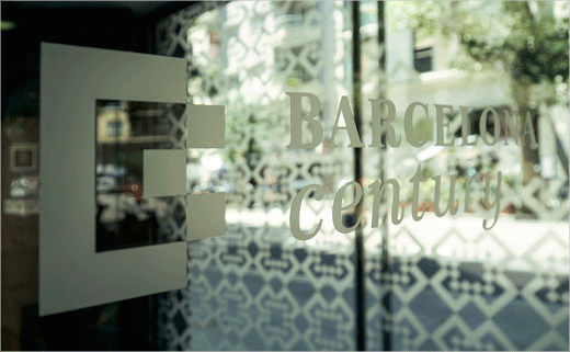 巴塞羅那世紀酒店logo設計品牌VI形象設計，幾何方形風格