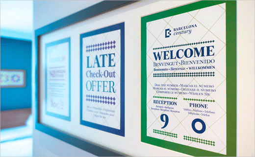 巴塞羅那世紀酒店logo設計品牌VI形象設計，幾何方形風格