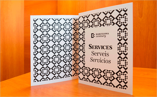 巴塞羅那世紀酒店logo設計品牌VI形象設計，幾何方形風格