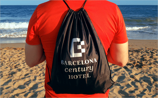 巴塞羅那世紀酒店logo設計品牌VI形象設計，幾何方形風格