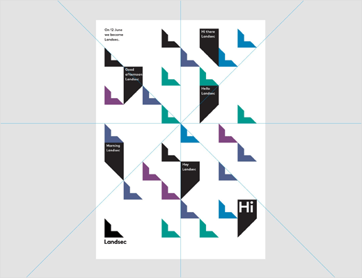 Landsec 商業地產公司企業形象設計與幾何L字母logo設計
