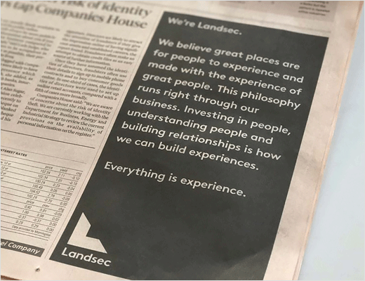 Landsec 商業地產公司企業形象設計與幾何L字母logo設計