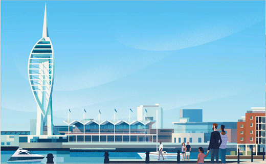 Landsec 商業地產公司企業形象設計與幾何L字母logo設計