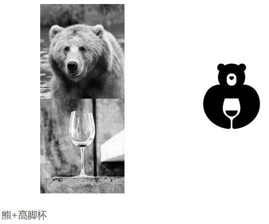 熊+高腳杯logo設(shè)計(jì)