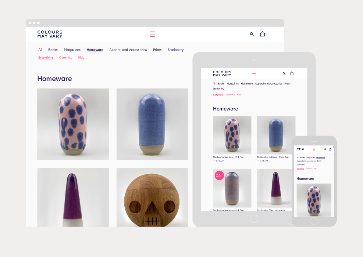 美麗多彩的Colours May Vary創意生活用品店獨立書店品牌形象VI設計-網站設計建設