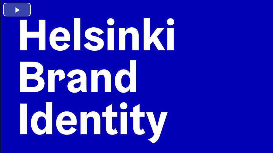 芬蘭赫爾辛基城市品牌VI形象設計logo設計，錦旗框logo+波浪圖形VI設計