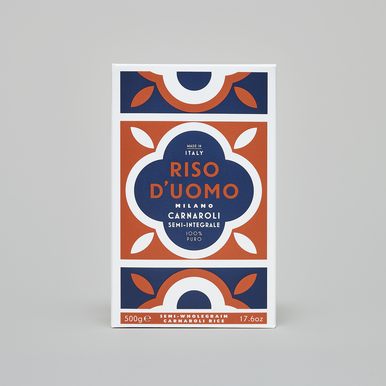 Riso D’uomo 大米包裝設計，華麗大理石地磚圖案靈感