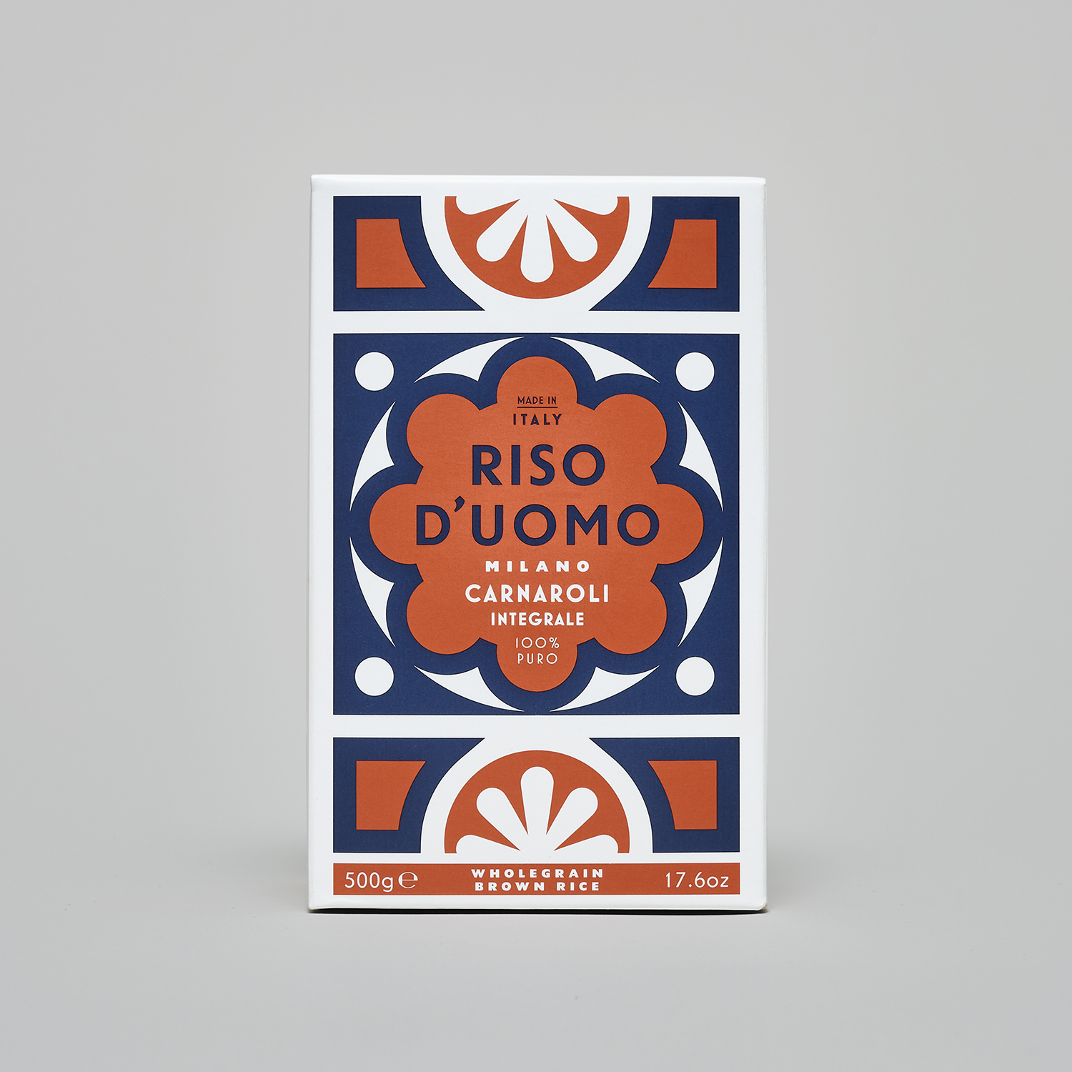 Riso D’uomo 大米包裝設計，華麗大理石地磚圖案靈感