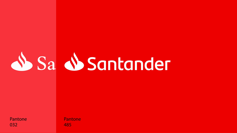 煽動火焰，Santande桑坦德銀行新logo設計品牌形象vi設計