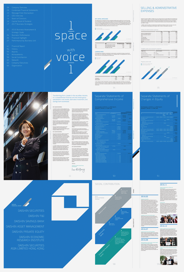 韓國大信證券Daishin Securities年報宣傳冊設(shè)計“1個聲音”