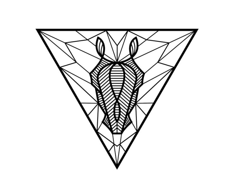 ROB馬紋身幾何紀念標志設計