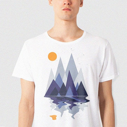 t恤幾何山圖形元素設計