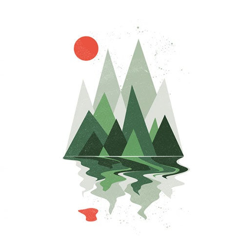 t恤幾何山圖形元素設計