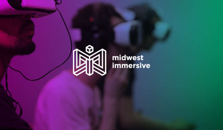 虛擬現(xiàn)實MWI極具未來感的品牌形象VI設(shè)計標(biāo)志設(shè)計，字母與圖形的多重創(chuàng)意組合