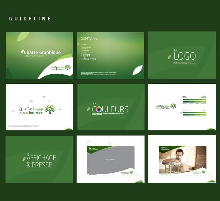 Zitouna橄欖油生產企業logo設計vi設計，橄欖樹、蠟燭、人與幾何圖形的結合