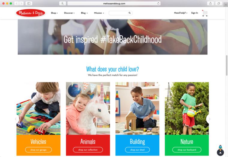 多彩顏色-Melissa和Doug梅麗莎和道格兒童玩具公司網站設計