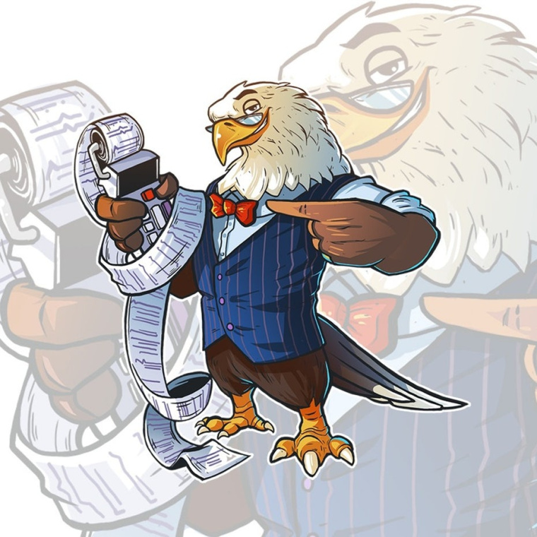 鷹會計師角色吉祥物標志設計