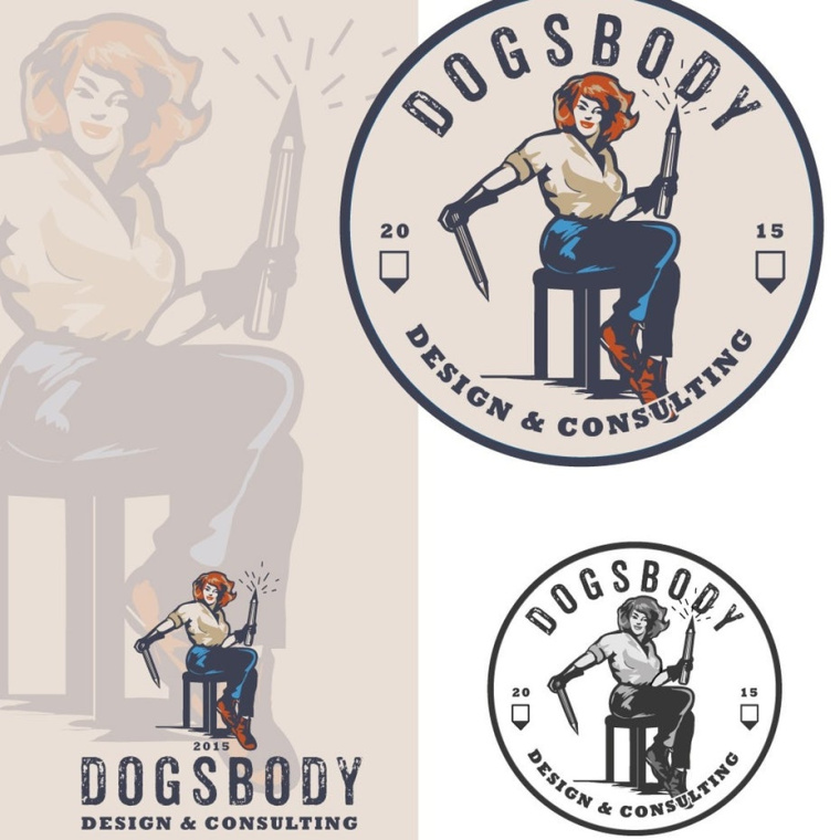 復古的建筑人物標志設計