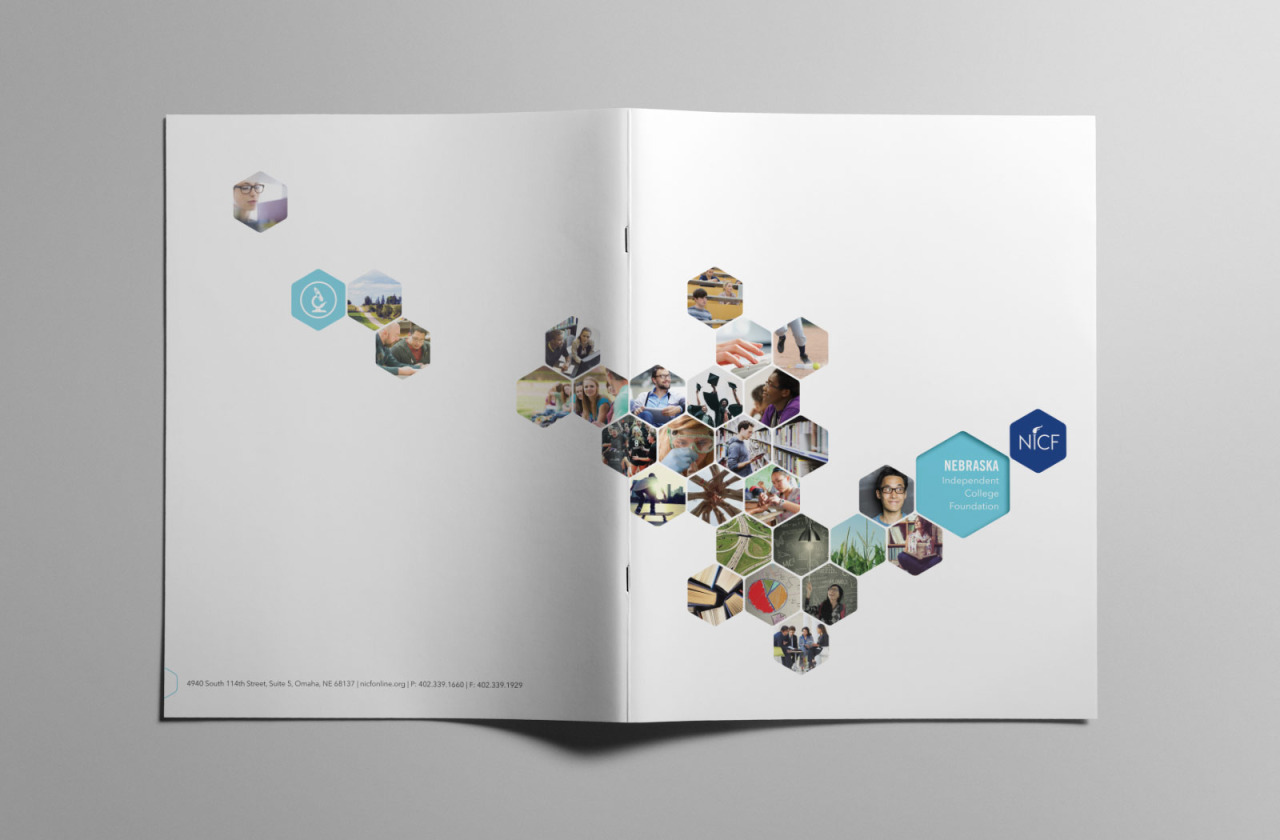 獨立學院基金會NICF宣傳畫冊設計，“蜂窩圖形”帶來的美與節奏感