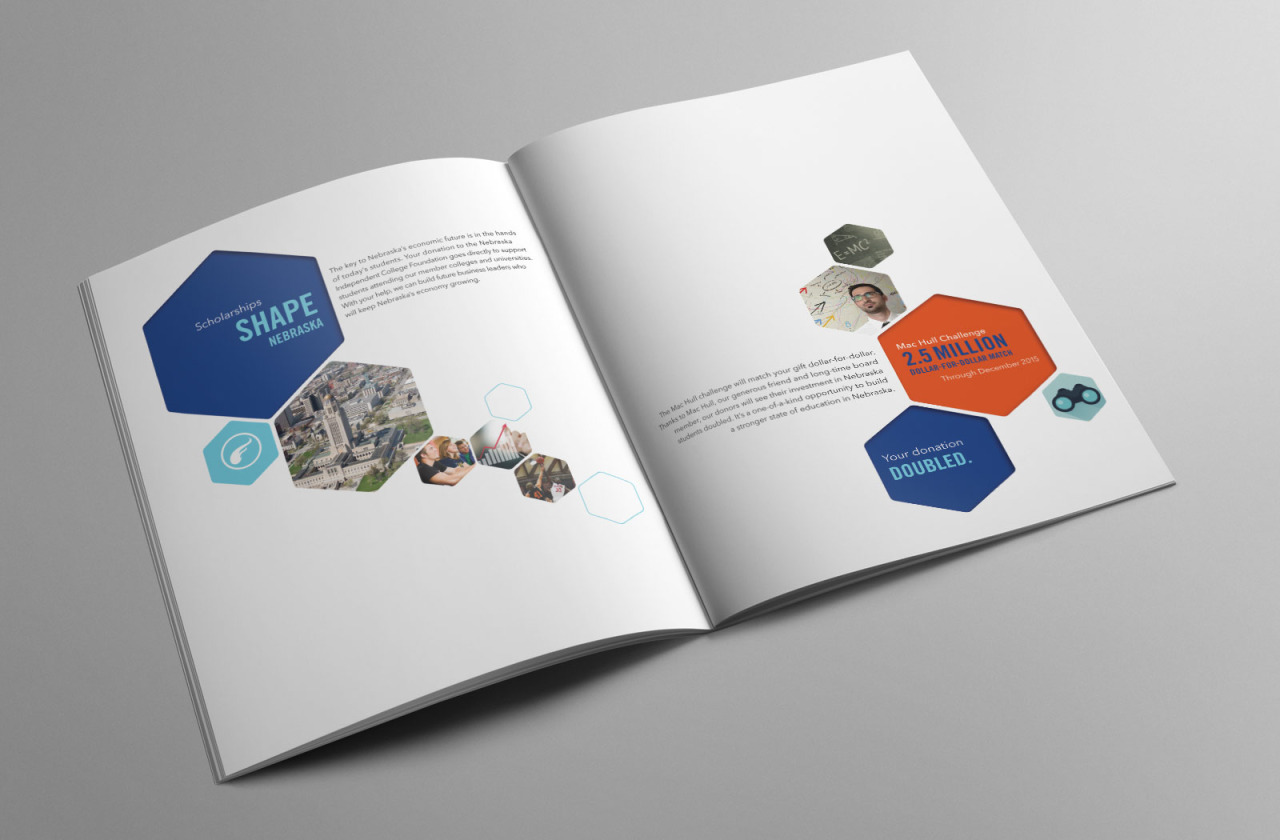 獨立學院基金會NICF宣傳畫冊設計，“蜂窩圖形”帶來的美與節奏感