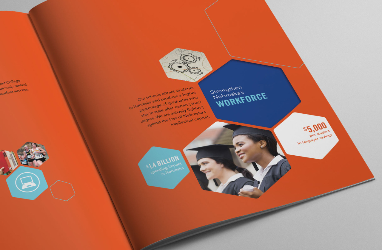 獨立學院基金會NICF宣傳畫冊設計，“蜂窩圖形”帶來的美與節奏感