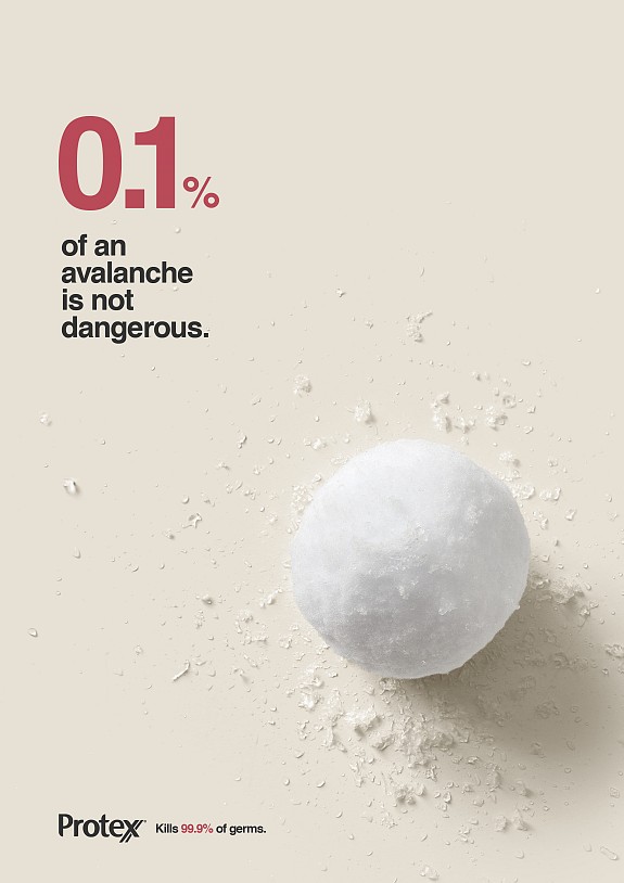 Protex抗菌洗手液創意平面廣告策劃設計-雪崩篇